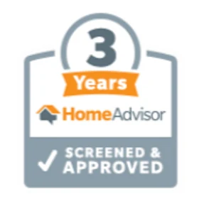 HomeAdvisor 3-Year Screened & Approved credential badge for Leon Plumbing